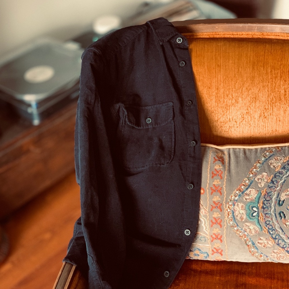 Soft corduroy dark blue (almost black) shirt
